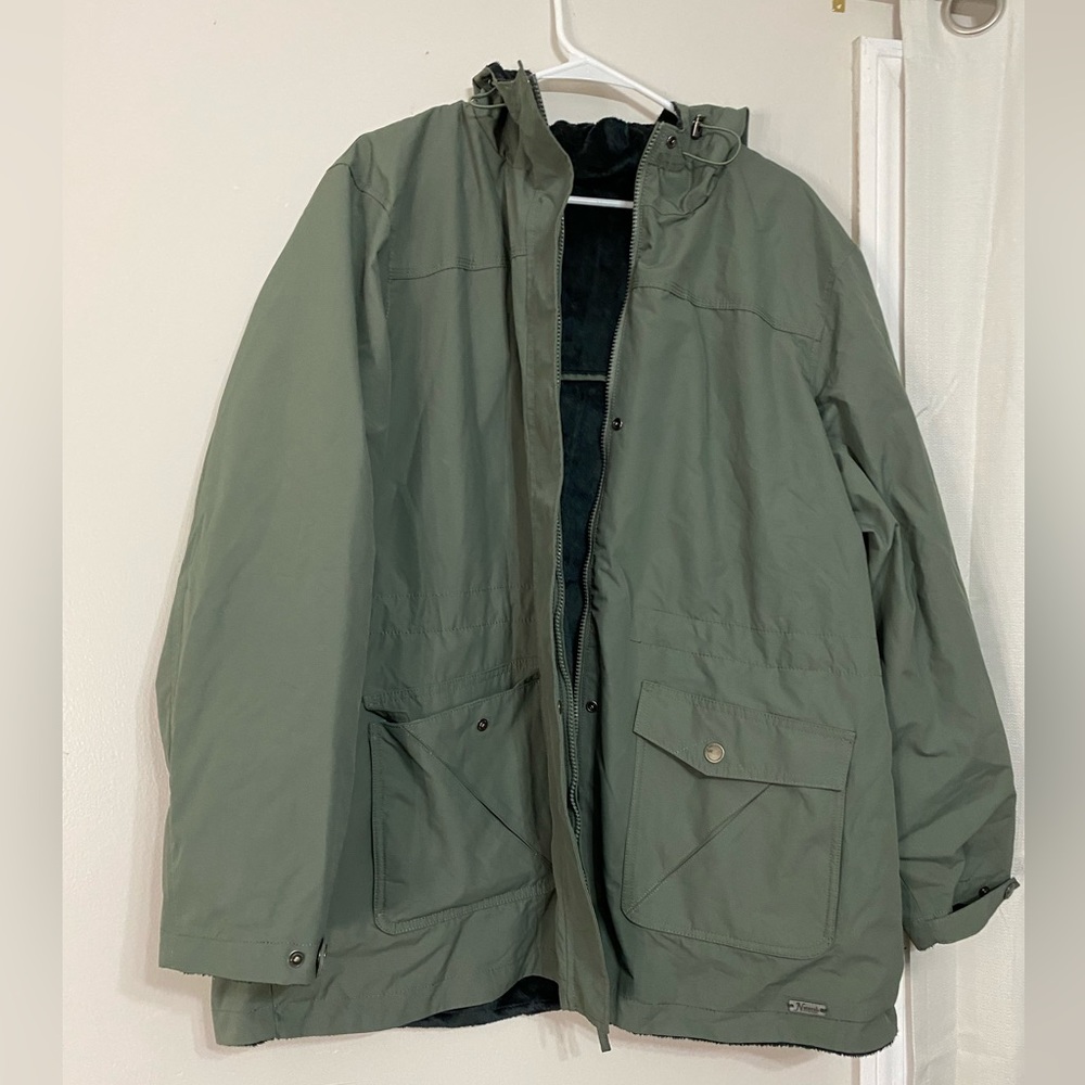 Women’s natural reflections reversible coat jacket fur on one side size XL